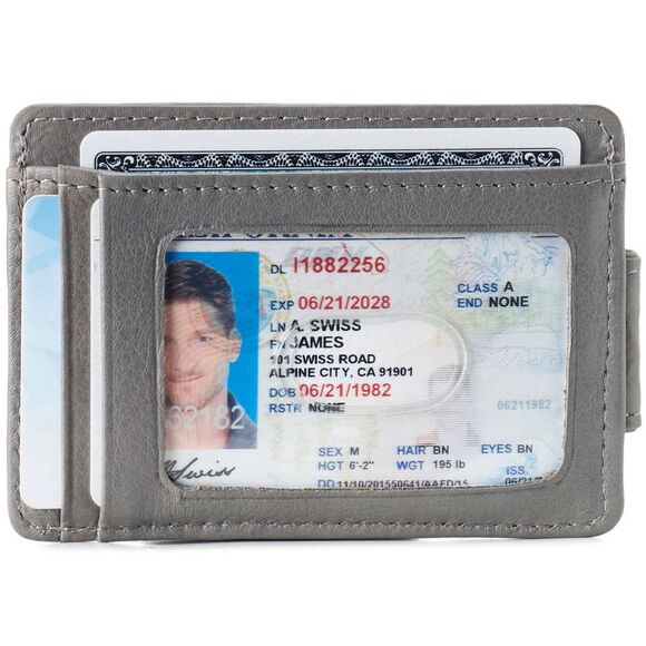 Alpine Swiss Mens RFID Safe Magnetic Money Clip Wallet Slim Front Pocket Wallet - Picture 2 of 7